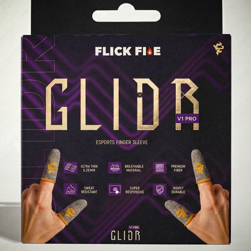 Flick Fire GLIDR V1 Pro Esports Finger Sleeve (2 Pairs / 4 Pieces)